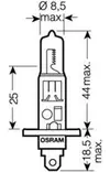 H1 POLTTIMO 12V 55W OSRAM ORIGINAL 1KPL - Polttimot ja polttimotarvikkeet - 4050300925264 - 3
