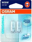 W5W POLTTIMO 12V 5W OSRAM ORIGINAL 2KPL/PKT - Polttimot ja polttimotarvikkeet - 4050300925684 - 2