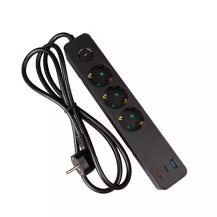 Jatkojohto Airam Jax 3-os. 1,4 m 65 W, musta - Jatkojohdot, kaapelikelat ja tarvikkeet - 6435200018694 - 1