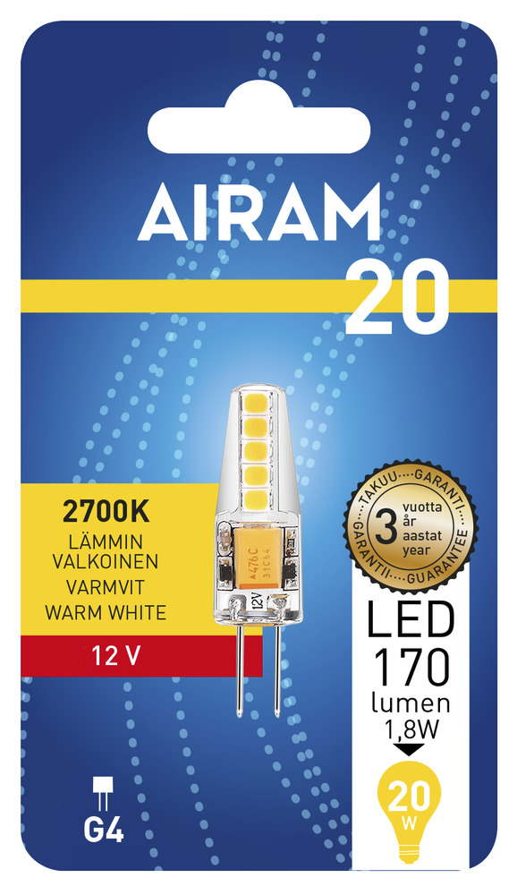 AD LED 1,8W/827 G4 PO 12V - Pistokantalamput - 6435200232434 - 1