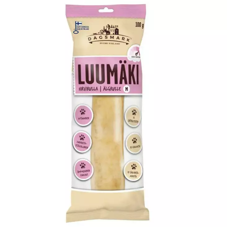 Dagsmark Luumäki Hirvirula M 100G - Koiranruoat ja herkut - 6430066380404 - 1