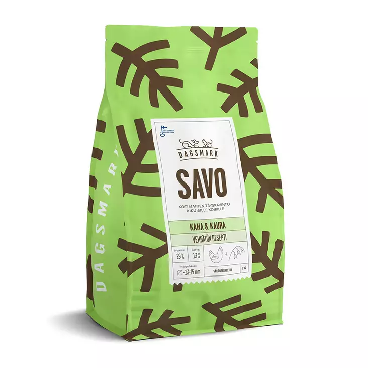 DM SAVO vehnätön kana-kaura 2 kg - Koiranruoat ja herkut - 6430066386024 - 1