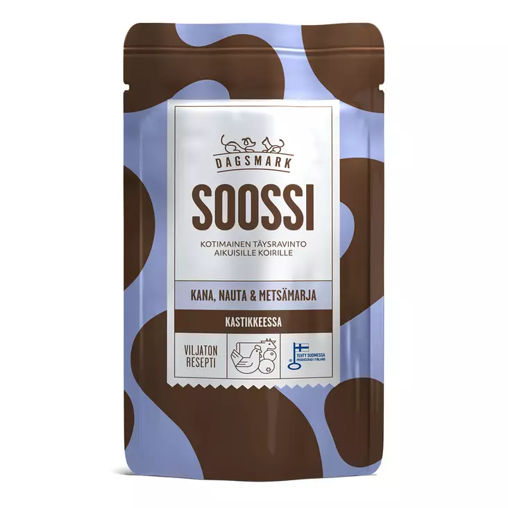 DM SOOSSI kana-nauta-metsämarja 120g - Koiranruoat ja herkut - 6430066385874 - 1