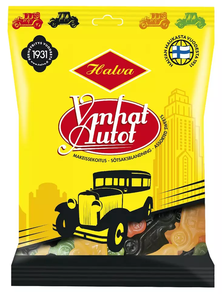 Halva Vanhat Autot 160g - Makeiset ja naposteltavat - 6420900006164 - 1
