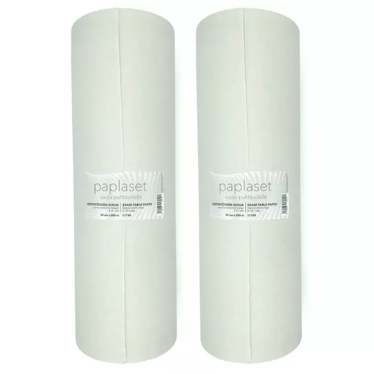 Hoitopöydän suoja 50cm x 200m kreppi 2 rullaa - Askartelutarvikkeet - 6430039589124 - 1