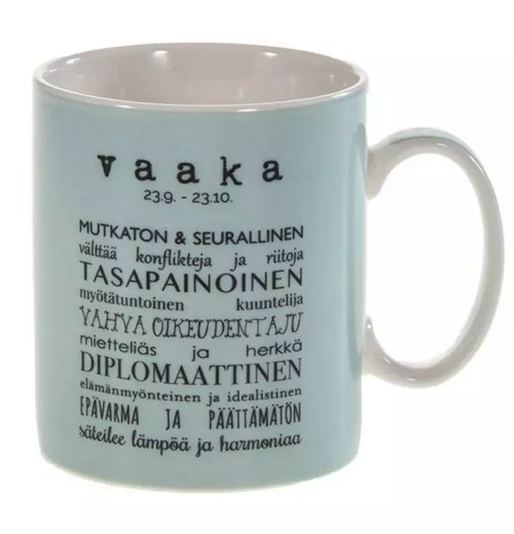 HOROSKOOPPIMUKI VAAKA 480ml Amanda B collection - Mukit ja kahvikupit - 6420254264364 - 1