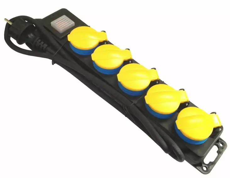 JATKOJOHTO 5-OSAINEN 1,5M ROISKEVESITIIVIS - Jatkojohdot, kaapelikelat ja tarvikkeet - 6438140273574 - 1