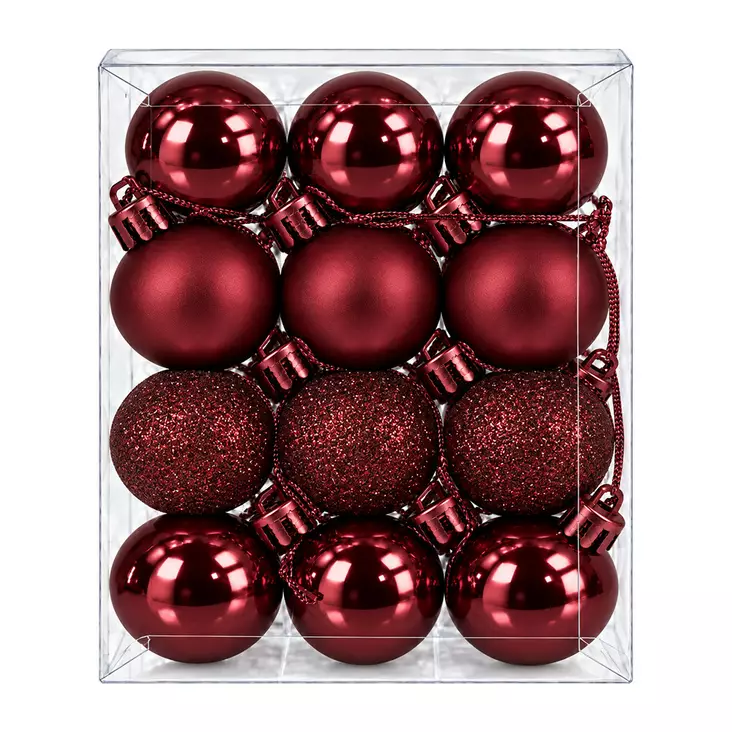 Kuusenpallo 3cm 12kpl/pkt - Kuusenpallot ja ripustettavat koristeet - 6438159992534 - 1