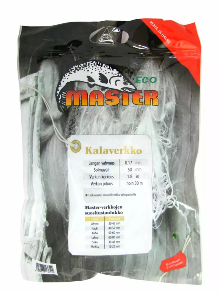 KALAVERKKO 1,8x30M 0,17/50MM ECO MASTER - Kalaverkot ja pyydykset - 6416473136544 - 1