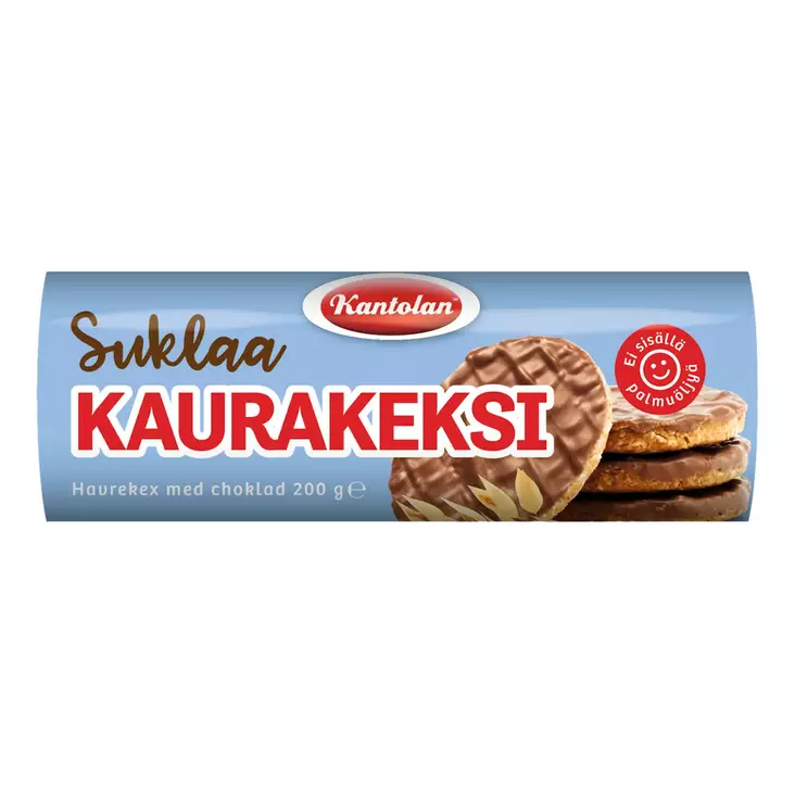 Kantolan kaurakeksi 200g suklaa - Leivät, keksit ja leivonnaiset - 7310520004284 - 1
