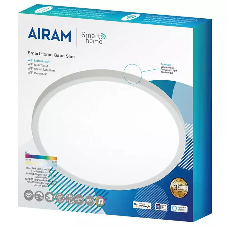 Valkoinen matala plafondi älyvalo. - Plafondit - 6435200308184 - 1