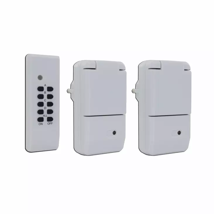 KAUKO-OHJATTAVA PISTORASIA 2-OSAINEN IP44 - Pistorasiat, haaroittimet ja kytkimet - 6413821900024 - 1