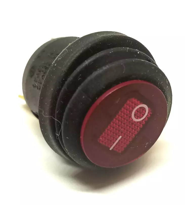 KEINUKATKAISIN ON-OFF LED 12V PYÖREÄ PUNAINEN - Katkaisijat ja releet - 6438417016224 - 1