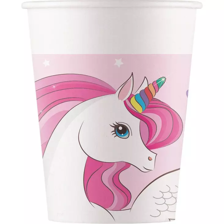 Kertakäyttömuki kartonki Unicorn Rainbow 200ml 8kpl - Kertakäyttömukit ja -lasit - 5201184937594 - 1