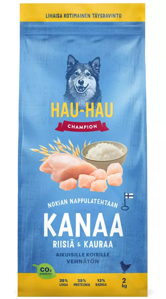Koiranruoka HauHau Champion kana riisi kaura kuivaruoka - Koiranruoat ja herkut - 6420140900024 - 1