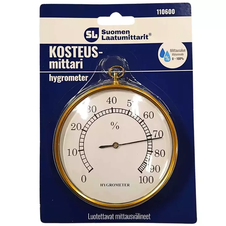 Kosteusmittari 110600 Ter s 100 Mm Luotettava Ilmankosteusmittari 0 100 