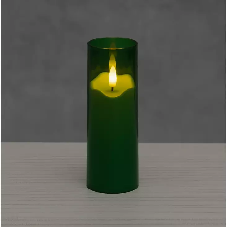 3D LED-pöytäkynttilä 15 cm vihreä - LED-kynttilät - 6410416578934 - 1