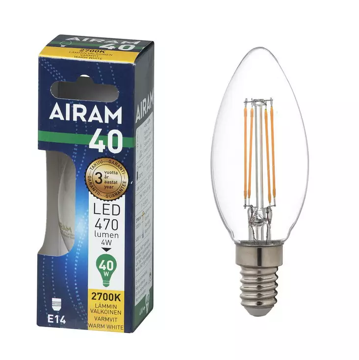 LED C35 4W/827 E14 FIL BX - Lamput E14 kanta - 6435200242624 - 1