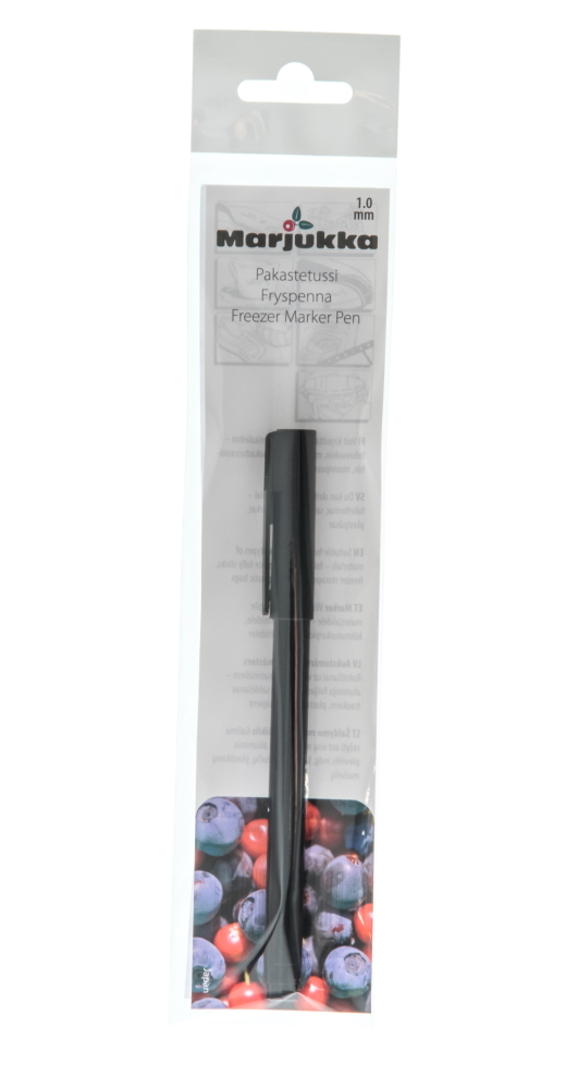 Laadukas pakastajan tussi. Voit kirjoittaa kaikkiin materiaaleihin: fo=
liovuokiin, pakasterasioihin ja -pusseihin. K=C3=A4rki 1,0 mm. - Pakastuspussit ja -rasiat - 6410410198824 - 1