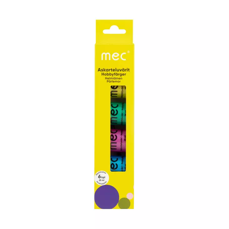 MEC ASKARTELUVÄRI HELMIÄI 6X25 - Mapit, kansiot ja lomakelaatikot - 6414505162424 - 1