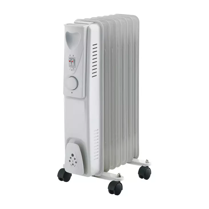 Öljytäytteinen lämmitin 1500W pyörillä - Patterit - 6438168121444 - 1