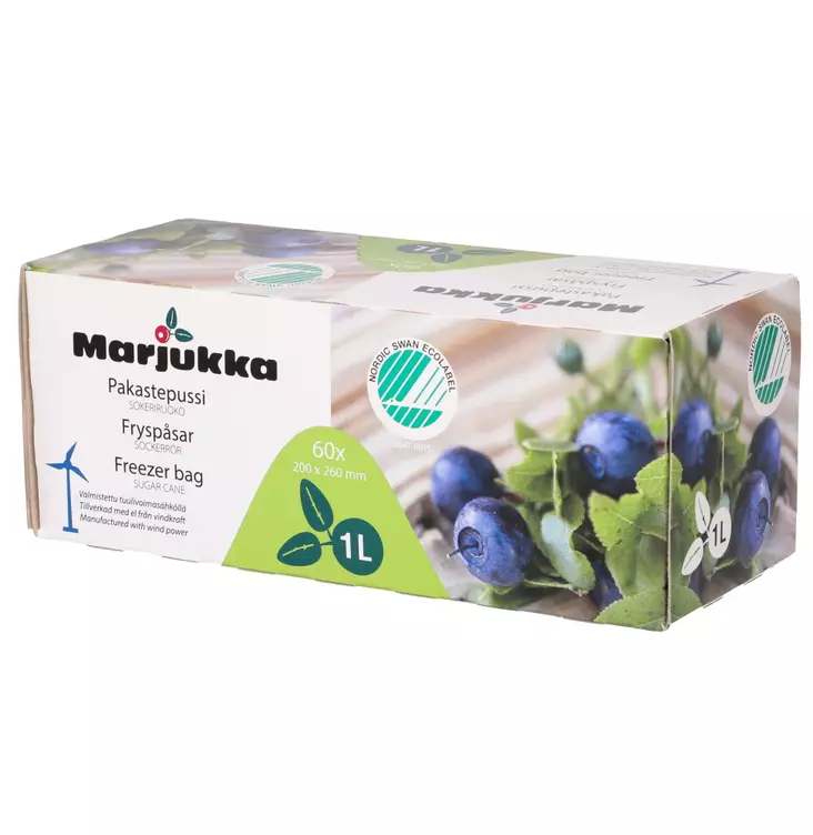 Pakastepussi eko Marjukka 60kpl 1L - Pakastuspussit ja -rasiat - 6410413298064 - 1