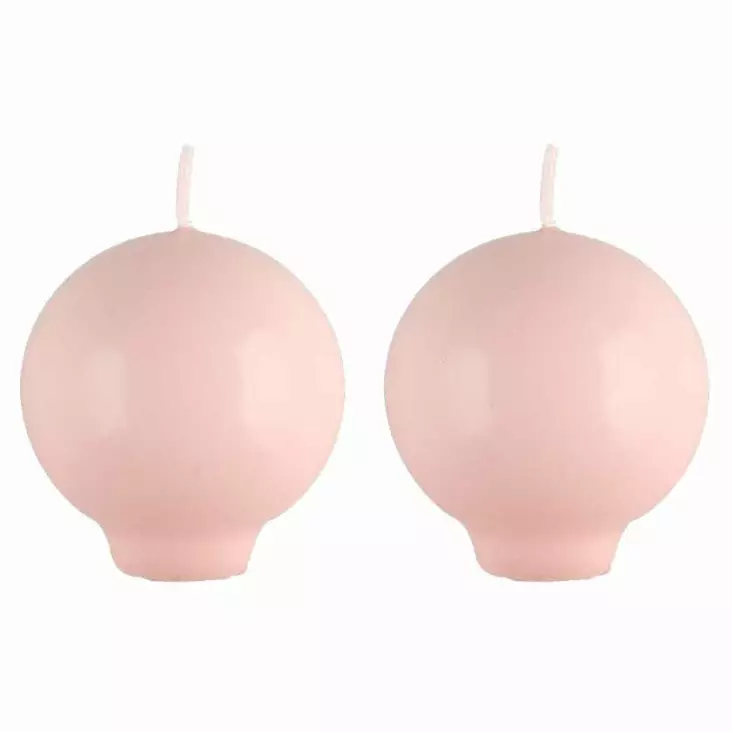 Pallokynttilä jalallinen 2 kpl pinkki - Pallokynttilät ja pöytäkynttilät - 6410416186054 - 1