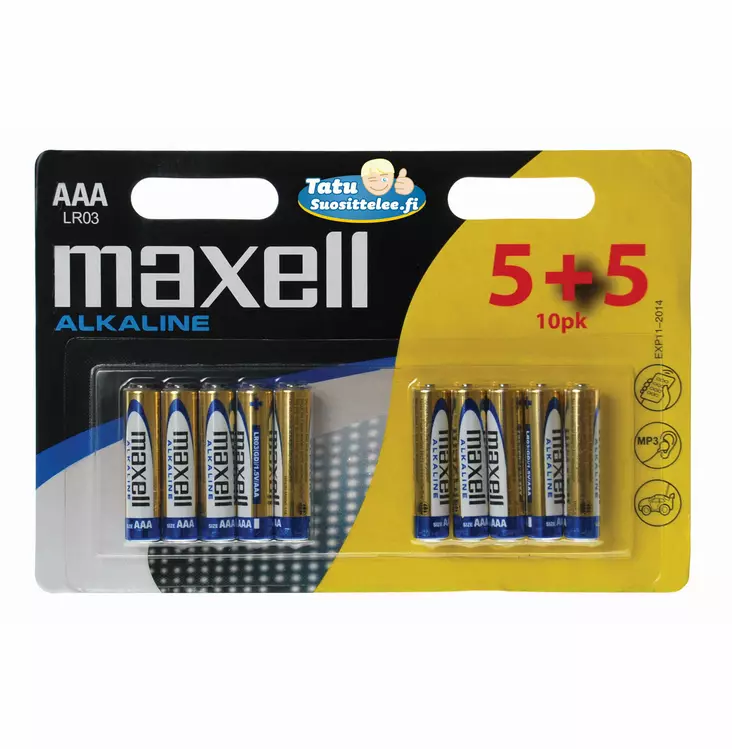Paristot Maxell AAA LR3 10 pkt - Sormiparistot - 4902580724924 - 1