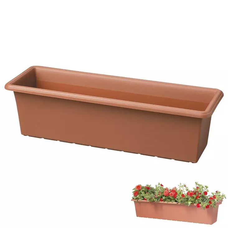 Parvekelaatikko 60cm terracotta Orthex botanica - Parvekelaatikot ja kannakkeet - 7332462054394 - 1