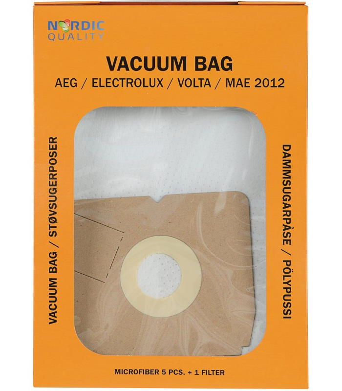 Pölynimuripussit, 5 kpl. + 1 suodatin MAE 2012 Nordic Quality Vacuum - Pölypussit ja suodattimet - 5706470076334 - 1