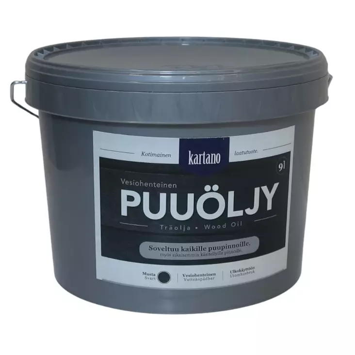 PUU=C3=96LJY 9L MUSTA KARTANO - Puuöljyt ja puunsuoja-aineet - 6438168107554 - 1