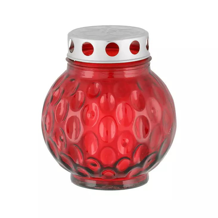 Puutarhalyhty lasia 16 cm punainen - Ulkolyhdyt - 6410413224384 - 1
