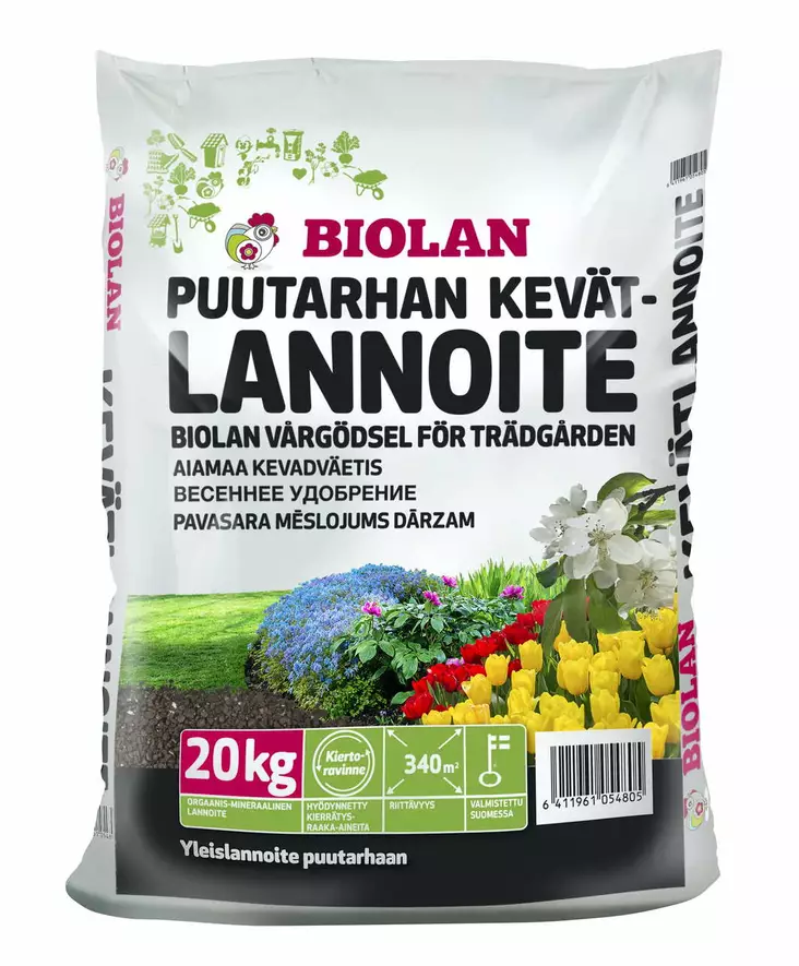 PUUTARHAN KEVÄTLANNOITE 20KG BIOLAN - Lannoitteet - 6411962054804 - 1