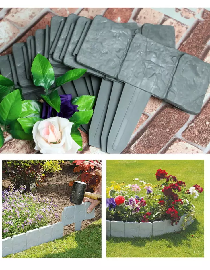 Puutarhareuna PP kivijäljitelmä 10kpl - Sorat, koristekivet ja hiekat - 6438168093314 - 1