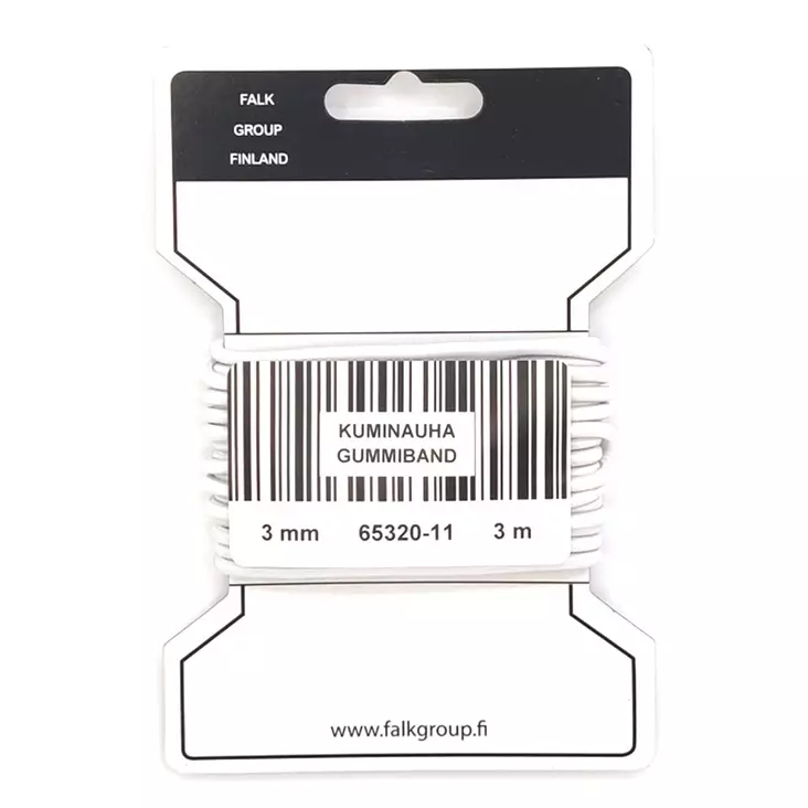 PYÖREÄKUMINAUHA VALKOINEN - Ompelulangat ja ompelutarvikkeet - 7316712125744 - 1