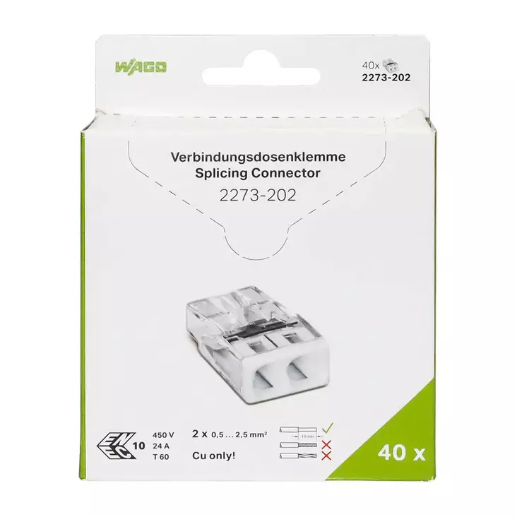 Wago 2-Nap 0.5-2.5mm² VAL - Pistorasiat, haaroittimet ja kytkimet - 4066966001914 - 1