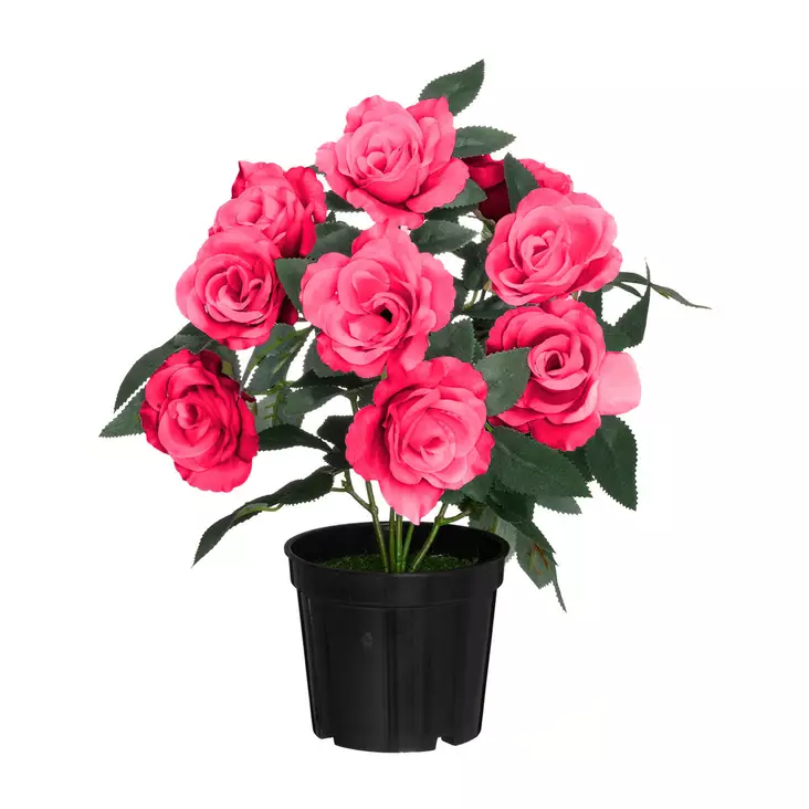 Ruusu ruukussa vaaleanpunainen - Tekokasvit ja muovikukat - 6410416529714 - 1