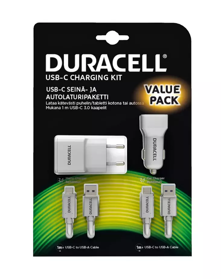 SEINÄ- JA AUTOLATURISETTI USB-C - Laturit, kaapelit ja varavirtalähteet - 5055190186404 - 1