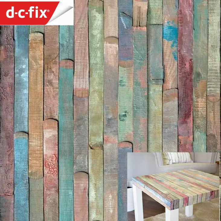 SISUSTUSKALVO D-C-Fix 346-0610 200x45cm Värikäs lauta kontaktimuovi - Sisustuskalvot - 4007386634344 - 1