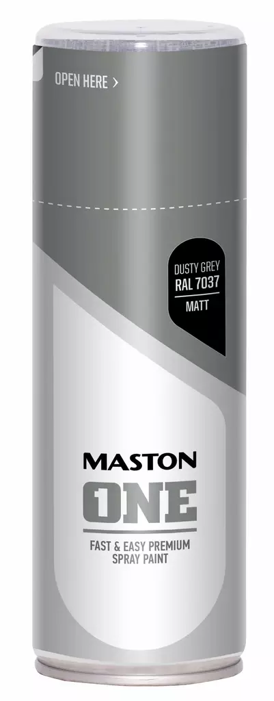 SPRAYMAALI ONE TOMUN HARMAA RAL7037 400ml MASTON ACRYLCOMP MATTA - Spraymaalit - 6412490045494 - 1