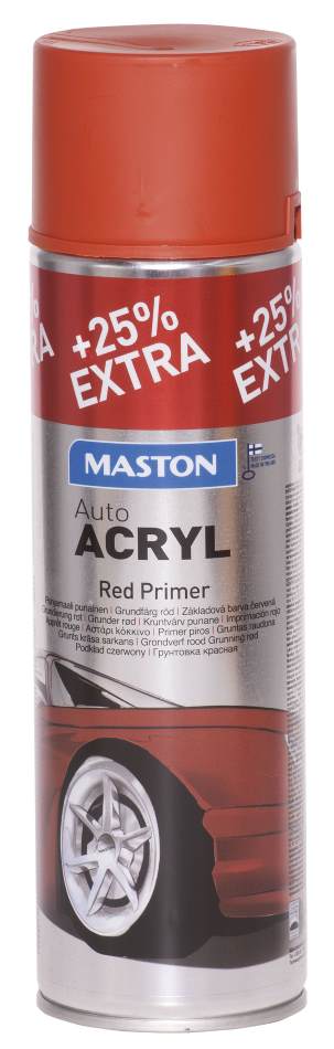 SPRAYMAALI PUNAINEN POHJAMAALI 500ML AUTOACRYL MASTON - Spraymaalit - 6412490024994 - 1