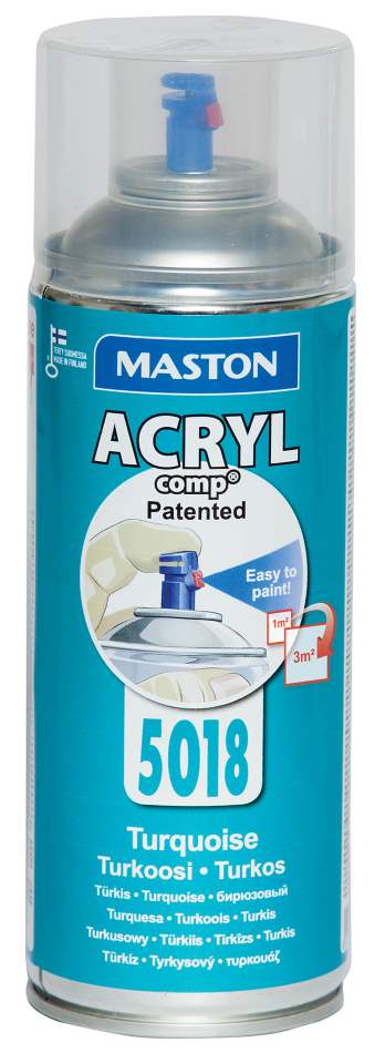 SPRAYMAALI TURKOOSI ACRYLCOMP 5018 400ml MASTON - Spraymaalit - 6412490023034 - 1