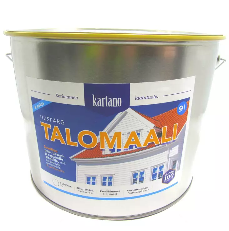 Talomaali 9,0L valkoinen vesiohenteinen Kartano - Ulkomaalit - 6438168098074 - 1