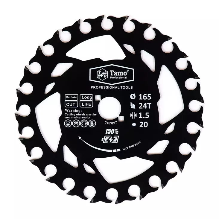 Pyörösahanterä Tamo 165x20mm 24T purku - Sirkkelinterät - 6420613779584 - 1