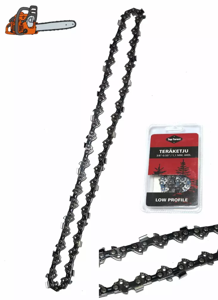 TERÄKETJU 3/8" 1,1MM 44DL - Moottorisahan teräketjut ja laipat - 6430074690984 - 1