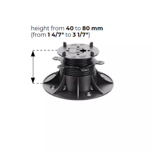 Terassijalka 40-80mm säädettävä - Terassiruuvit ja terassijalat - 6438168118604 - 1