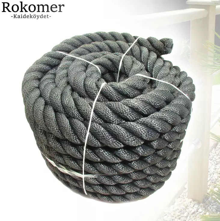 Terassin kaideköysi 35mm 10m musta - Kaideköydet ja kiinnikkeet - 6438159308434 - 1