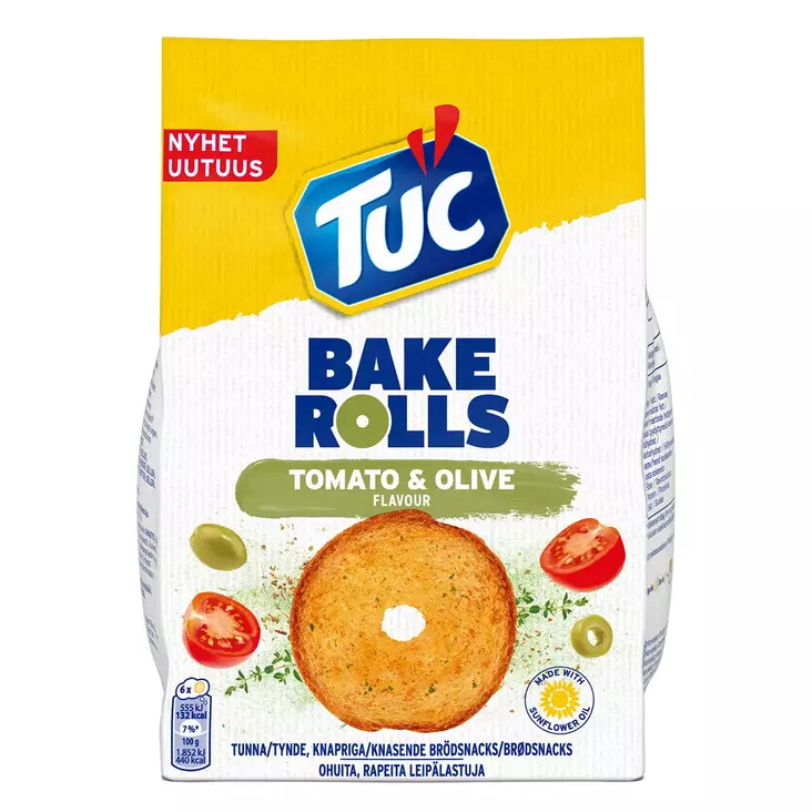 TUC LEIPÄLASTUT TOMAATTI-OLIIVI 150G - Leivät, keksit ja leivonnaiset - 5201360660544 - 1