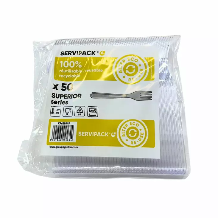 Uudelleenkäytettävät haarukat 50kpl. - Kertakäyttöaterimet - 5901360045654 - 1