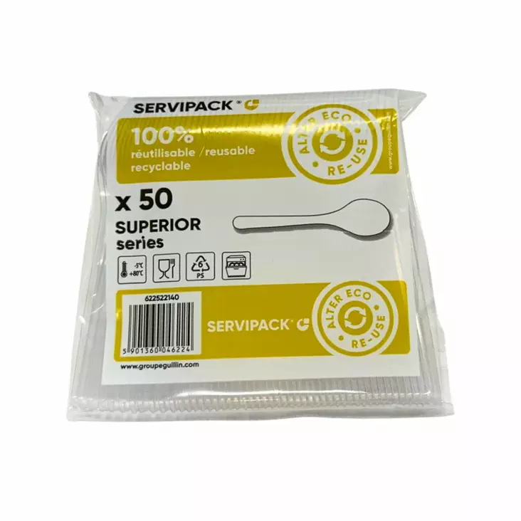 Uudelleenkäytettävät kahvilusikat 50kpl. - Kertakäyttöaterimet - 5901360046224 - 1